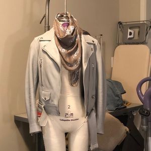 Acne studio , leather biker/motor jacket,pale blue